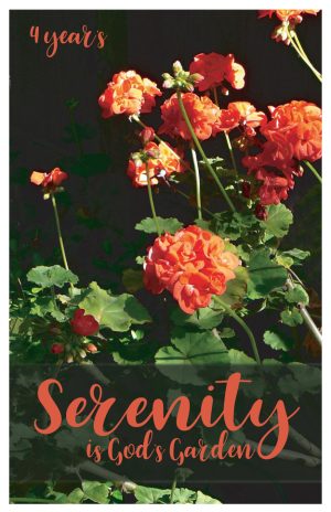 4 years card - Serenity is Gods Garden